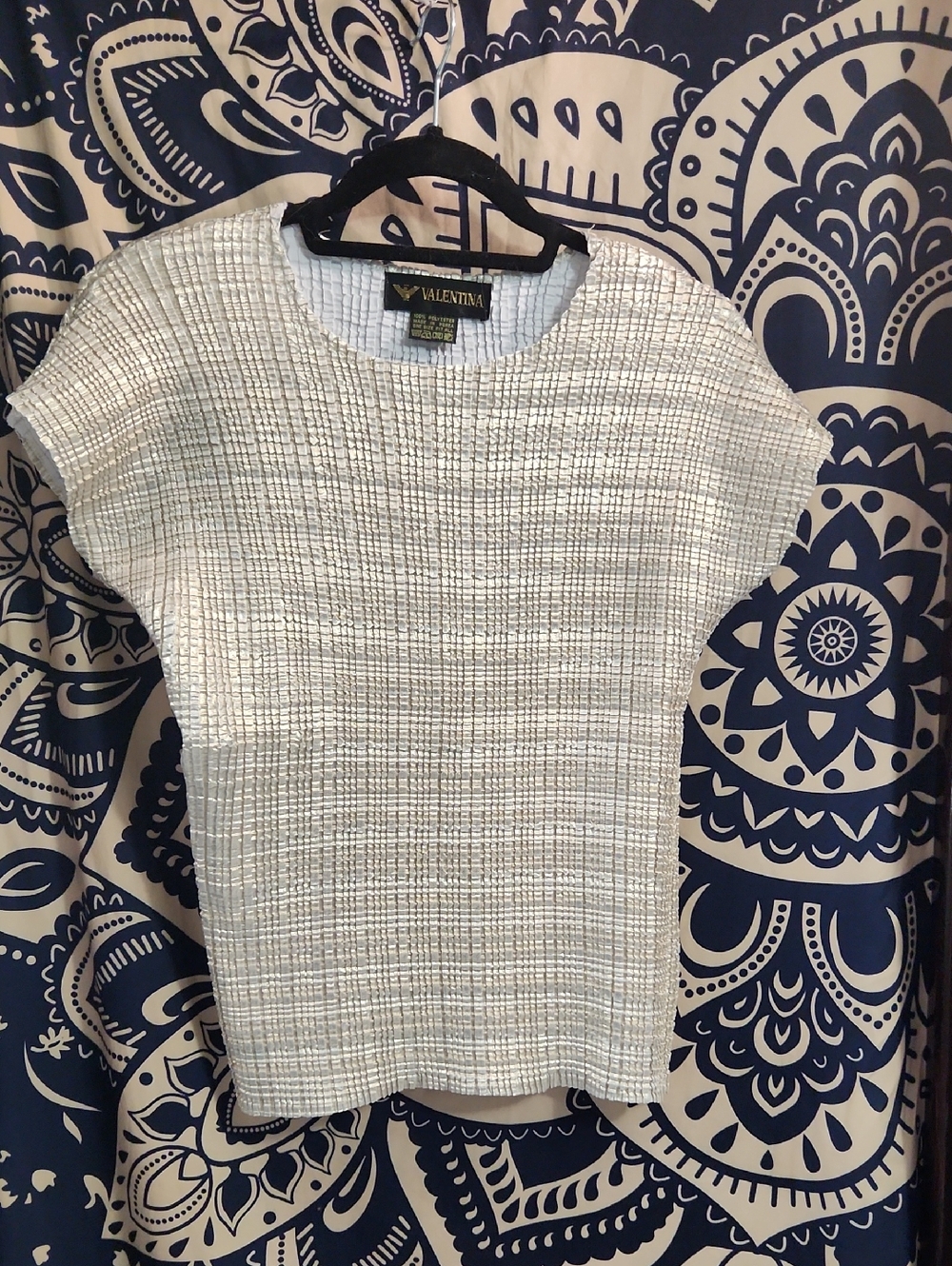 Valentina Cream Textured Short Sleeve Top
